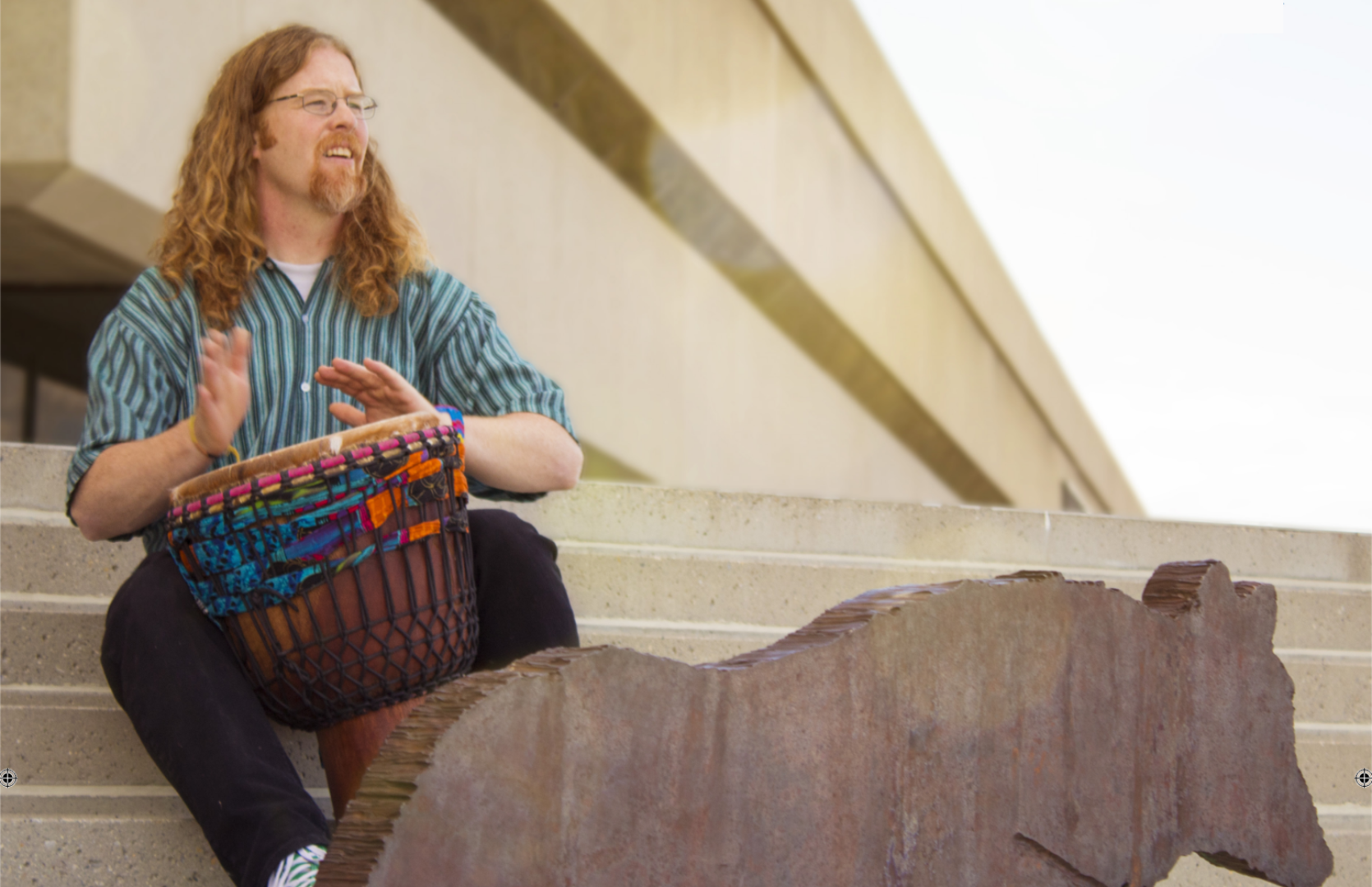 Man playing a drum